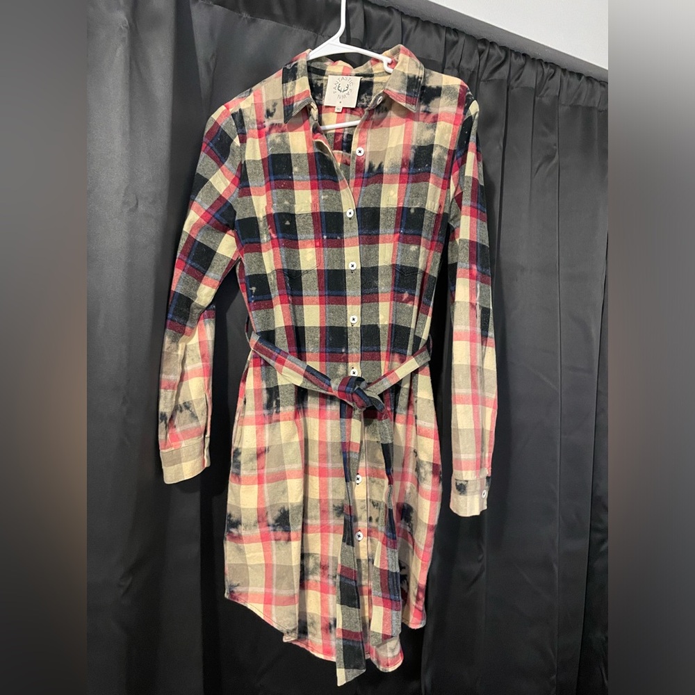 Plaid Dress Cardigan